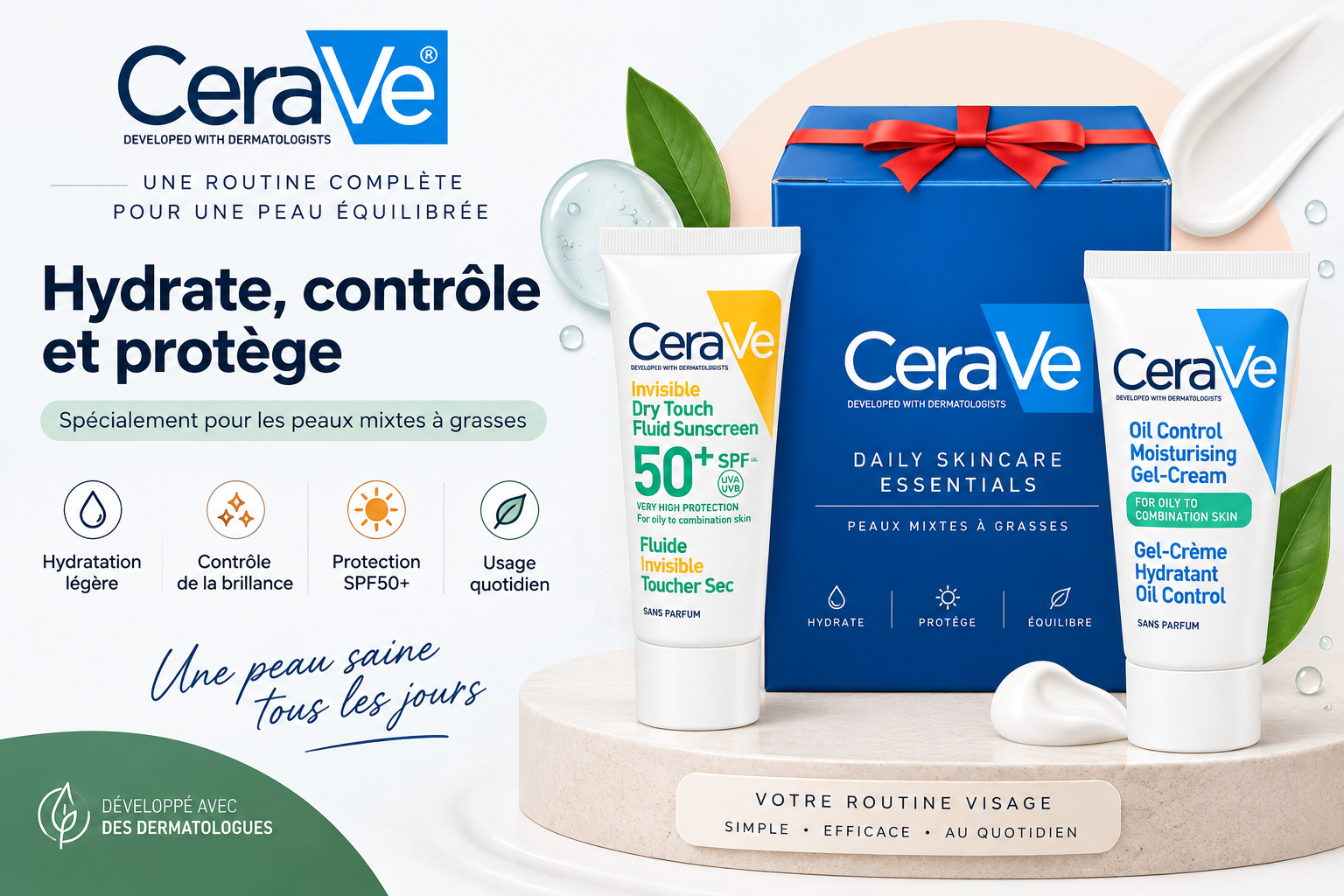 Coffret CeraVe Oil Control avec protection solaire SPF50+