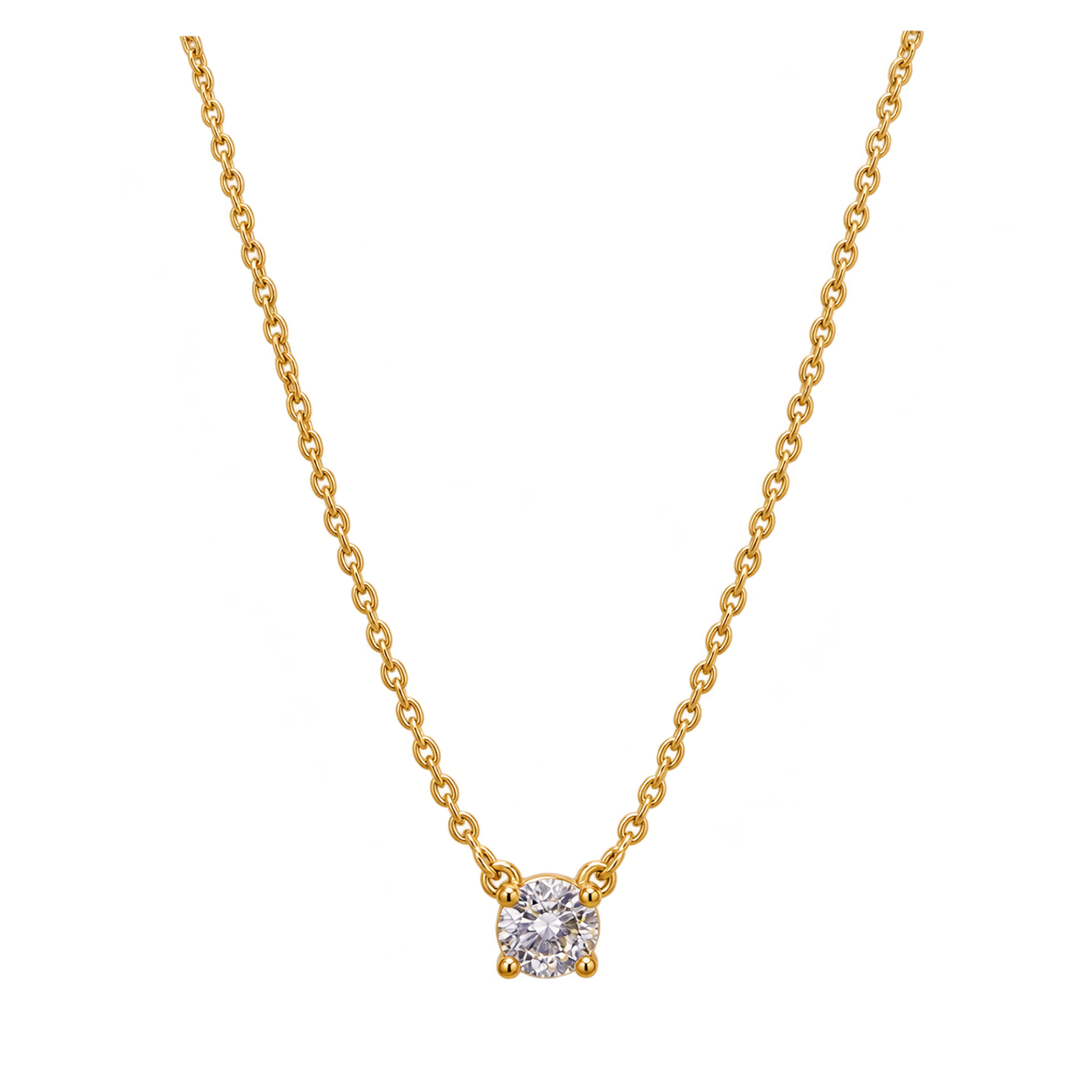 Collier Lumière femme en acier inoxydable doré avec pendentif brillant